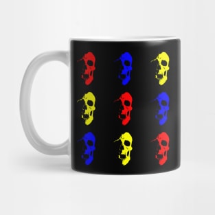 Skull 3x3 - Red/Blue/Yellow Mug